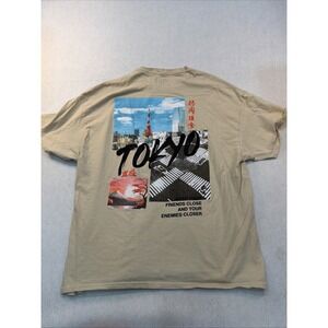 Popular Poison Shirt Mens 2XL Beige Tokyo Graphic Oversized Streetwear Tee